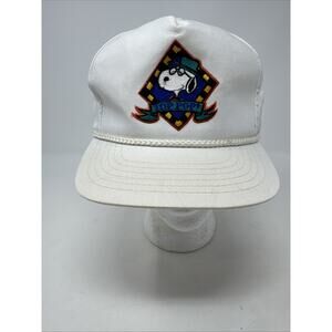 Peanuts Snoopy 1980s Top Pop Trucker Hat Rope Vintage Strap Back White New